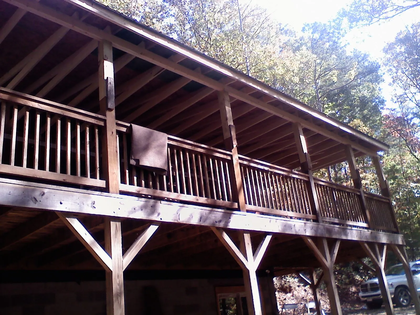 Timber framing under a new elevated porch and deck — Roof Leak Repair in Fox Island by Roofing Brothers